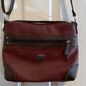 Women’s Stone & Co., Burgundy and Brown Crossbody Bag